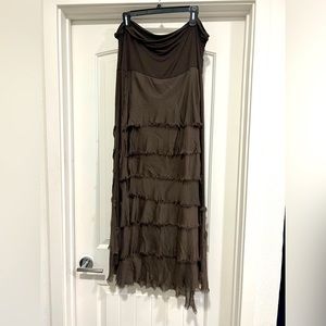 Tempo Paris silk and viscose skirt xl boho light taupe brown beautiful fun